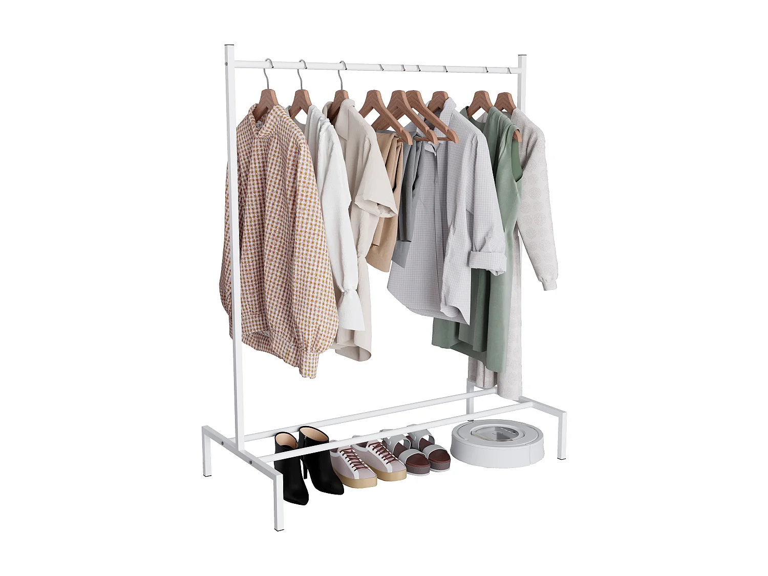 VCM Métal penderie ouverte walk-in tringle à vêtements Labol S (blanc)