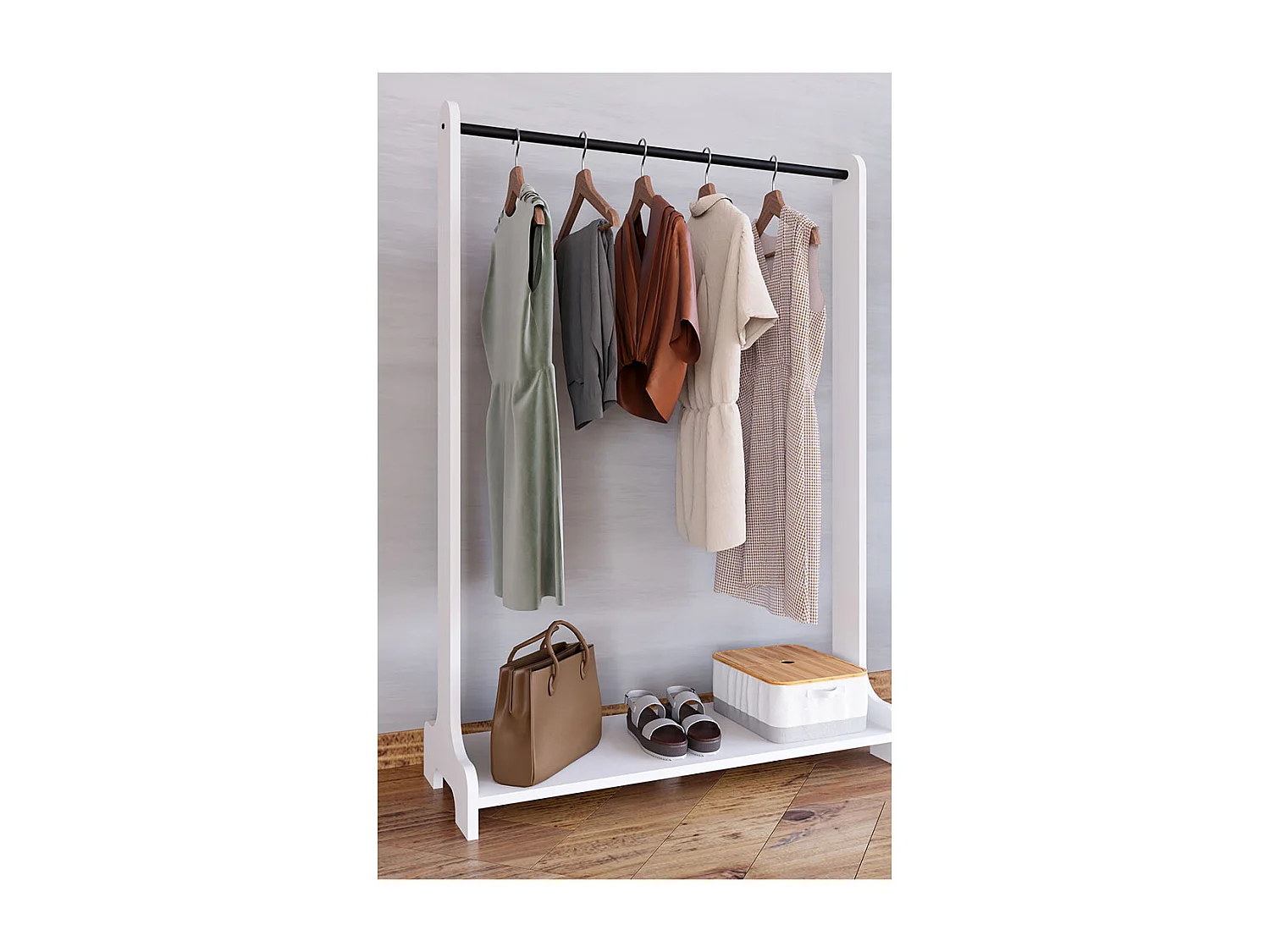 Wardrobe Lempu H White W. 89 x H. 128 x D. 35 cm