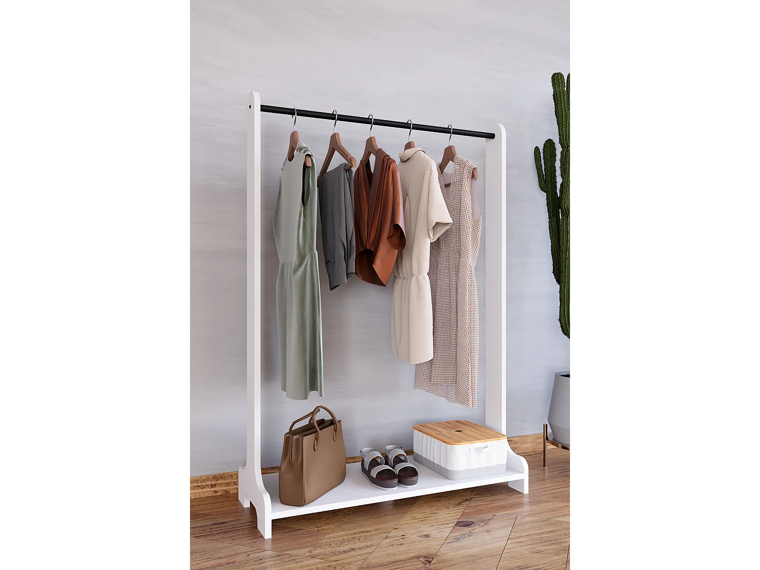 Wardrobe Lempu H White W. 89 x H. 128 x D. 35 cm