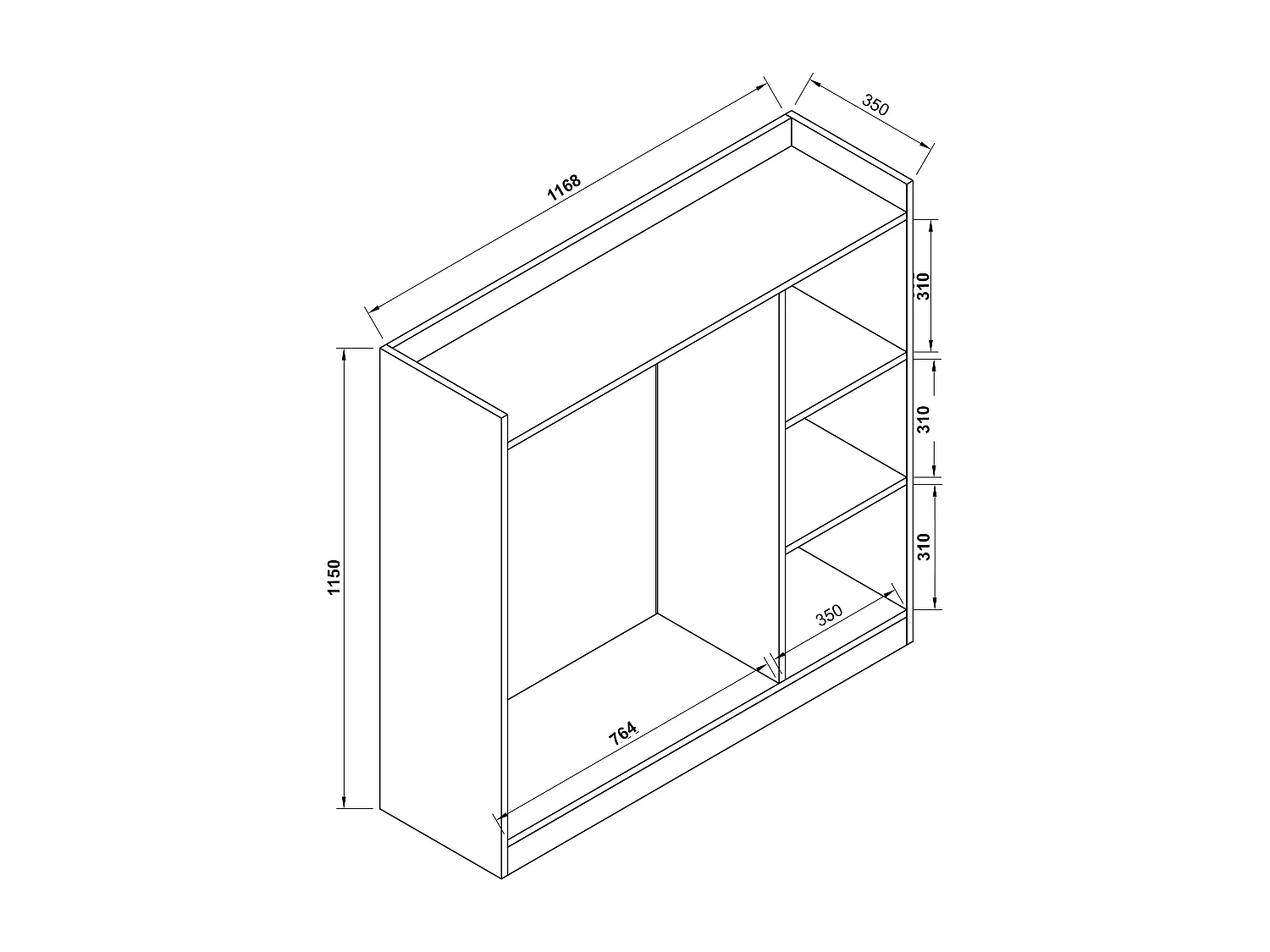 Roupeiro de madeira VCM | roupeiro aberto | roupeiro de entrada | suporte para roupa | dimensões aprox. h. 115 x w. 115 x d. 35 cm- Palosa M (branco)