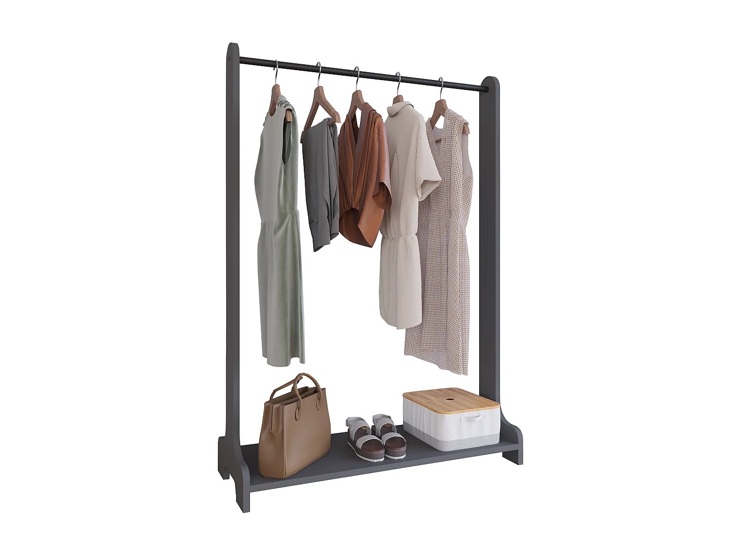 Wardrobe Lempu H Anthracite W. 89 x H. 128 x D. 35 cm