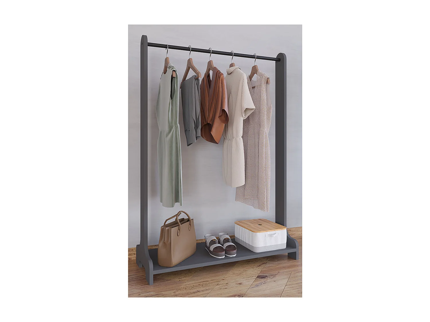 Wardrobe Lempu H Anthracite W. 89 x H. 128 x D. 35 cm