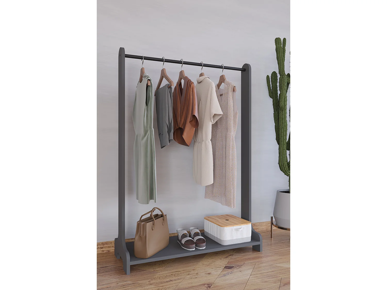 Wardrobe Lempu H Anthracite W. 89 x H. 128 x D. 35 cm