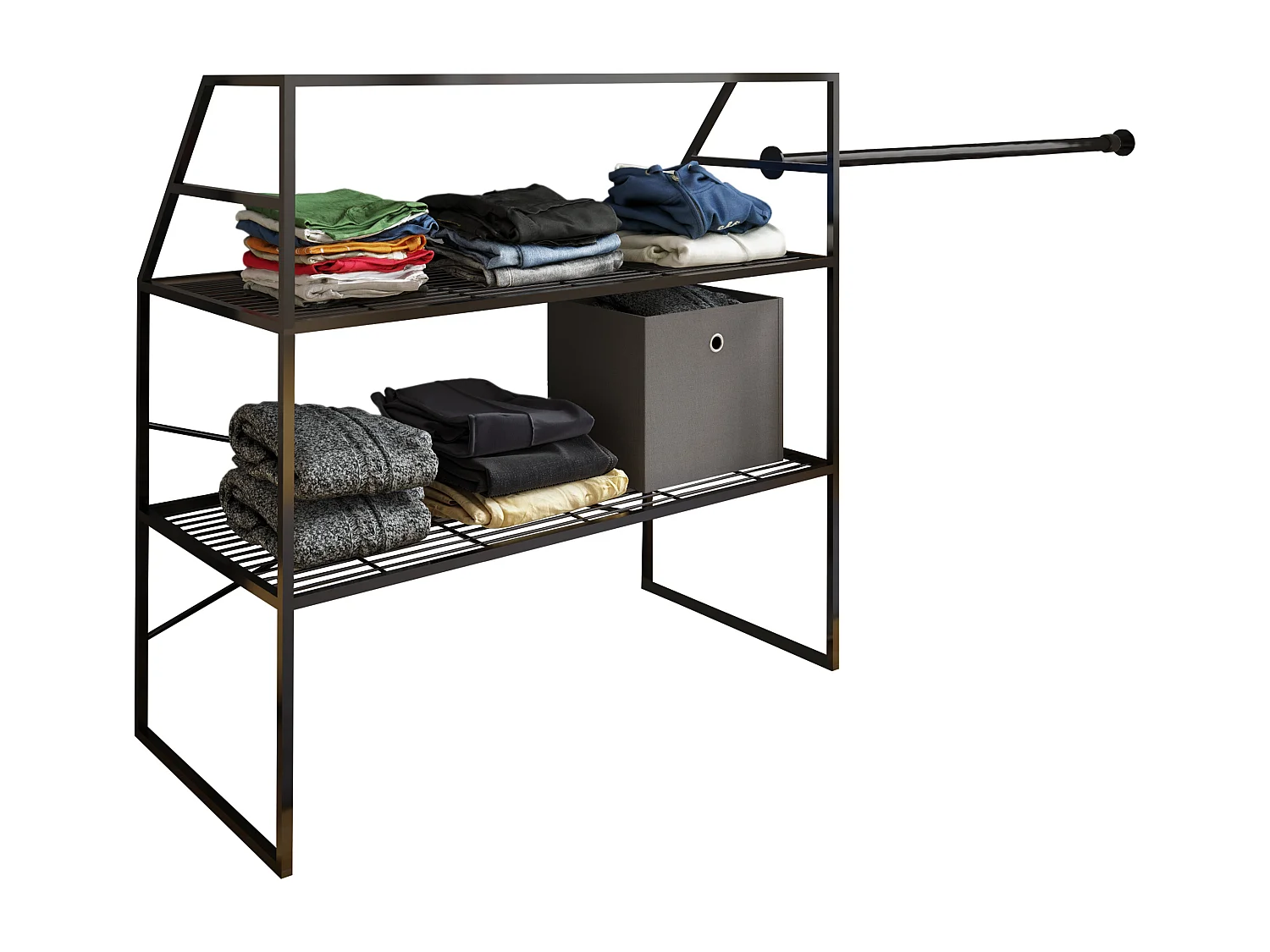 Wardrobe Disal Black W. 100 x H. 100 x D. 50 cm