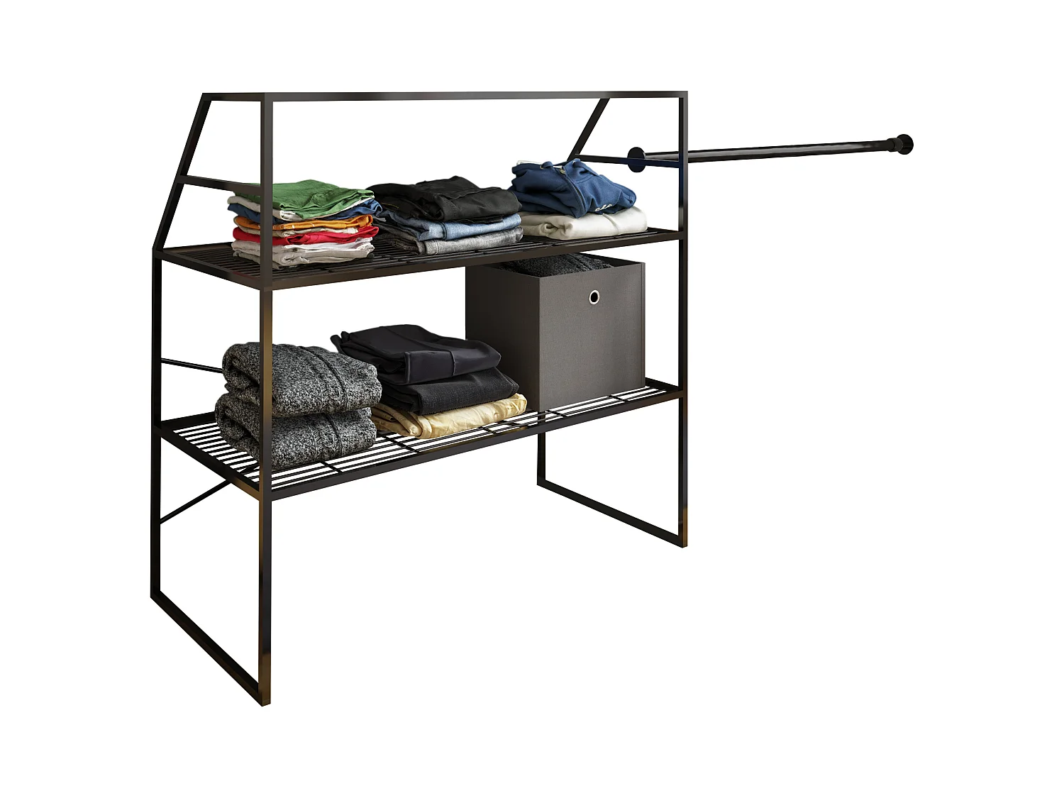 Wardrobe Disal Black W. 100 x H. 100 x D. 50 cm