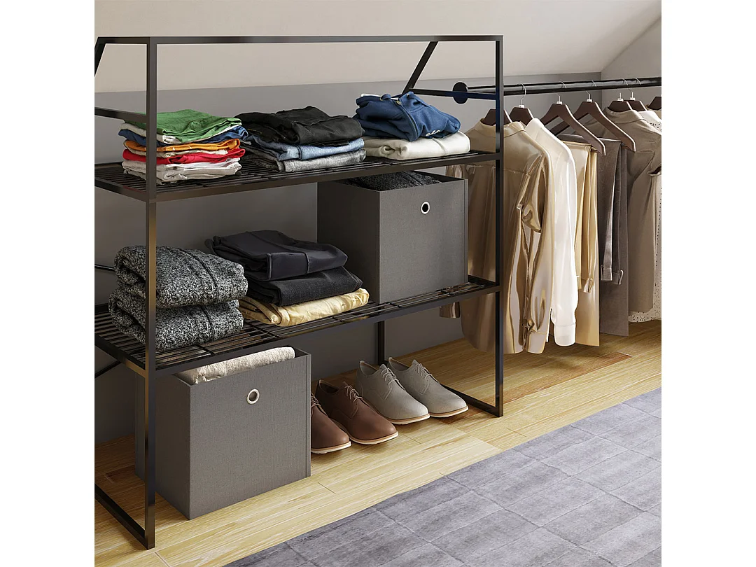 Wardrobe Disal Black W. 100 x H. 100 x D. 50 cm