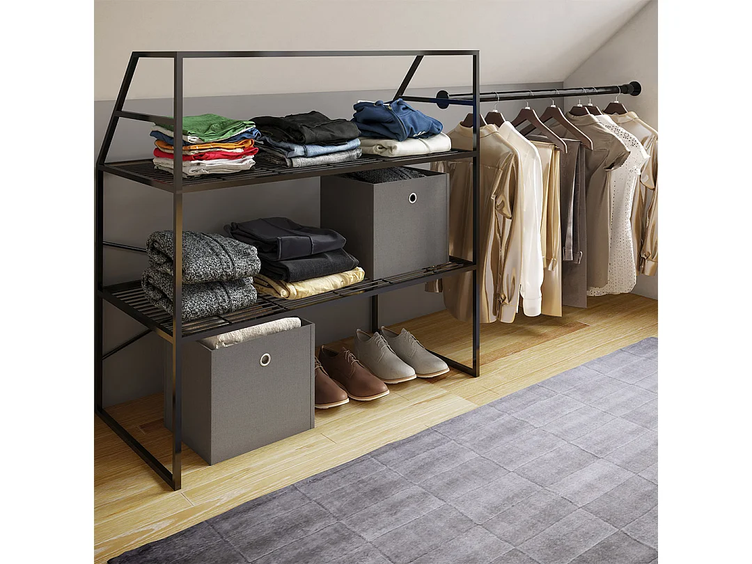 Wardrobe Disal Black W. 100 x H. 100 x D. 50 cm