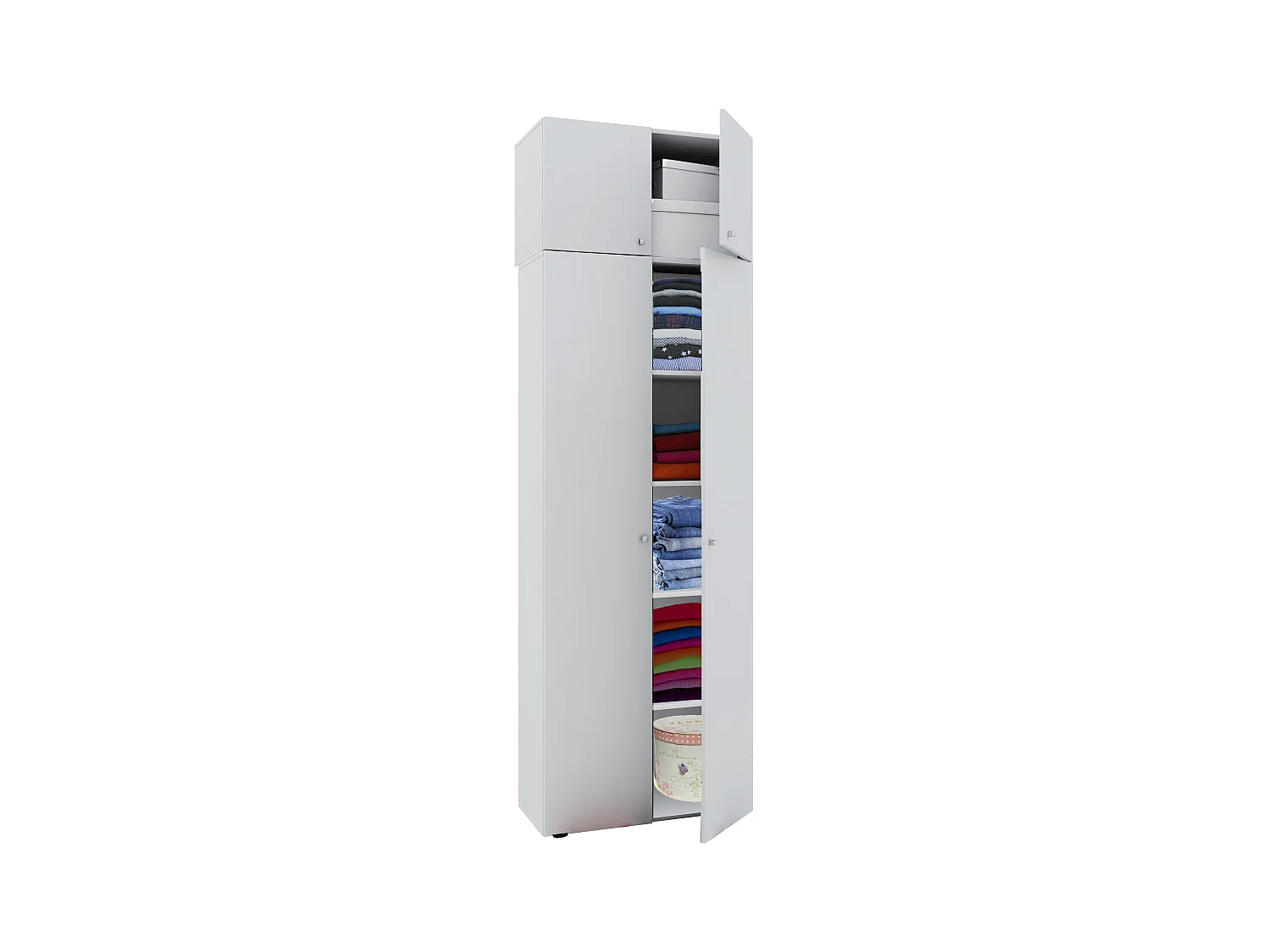 Wardrobe Vandol White W. 70 x H. 218 x D. 40 cm