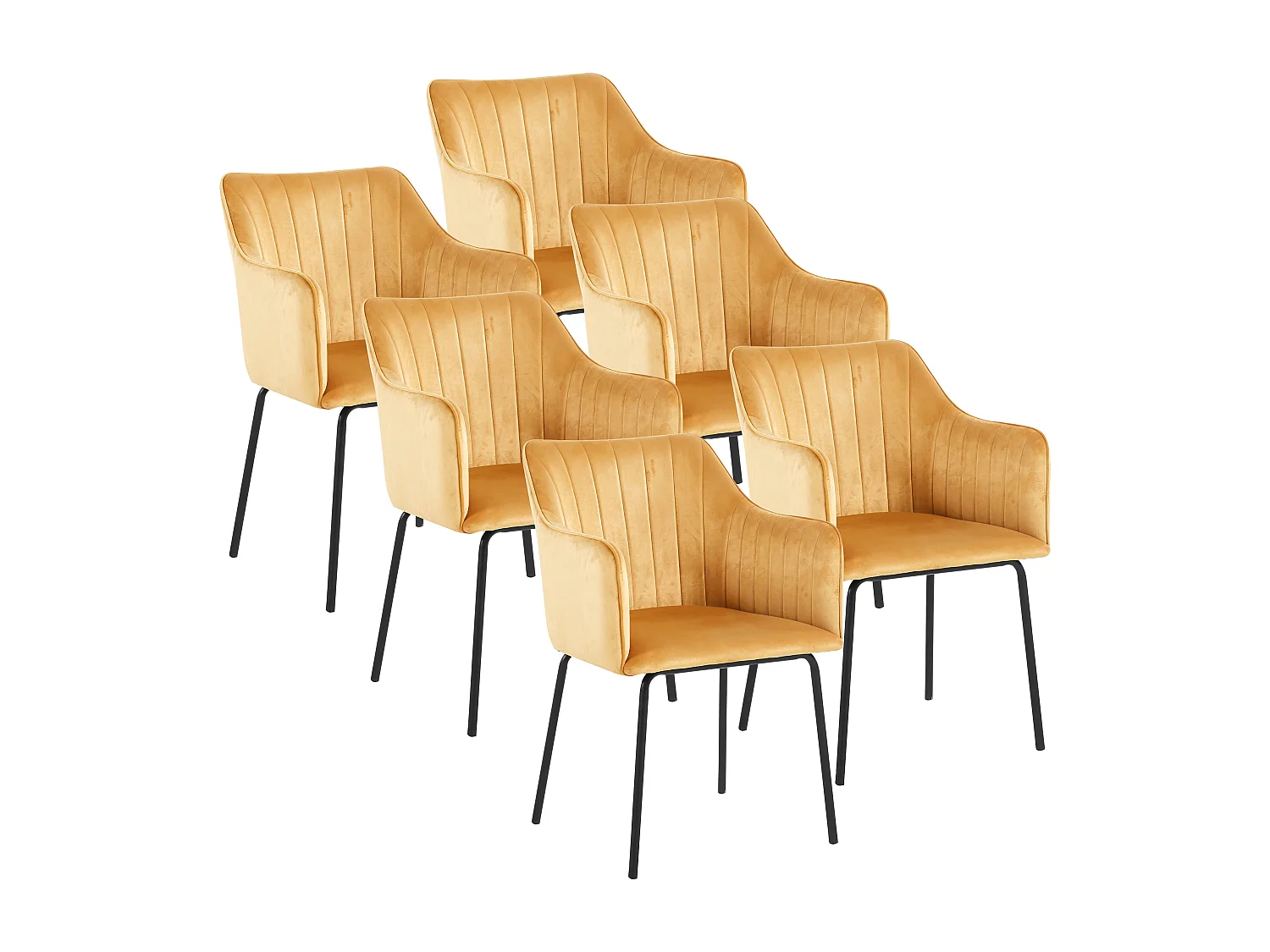 VCM 6 chaises de salle à manger scandinave chaise de cuisine rembourrée chaise de salle à manger table à manger accoudoir dossier Valia (Marron)