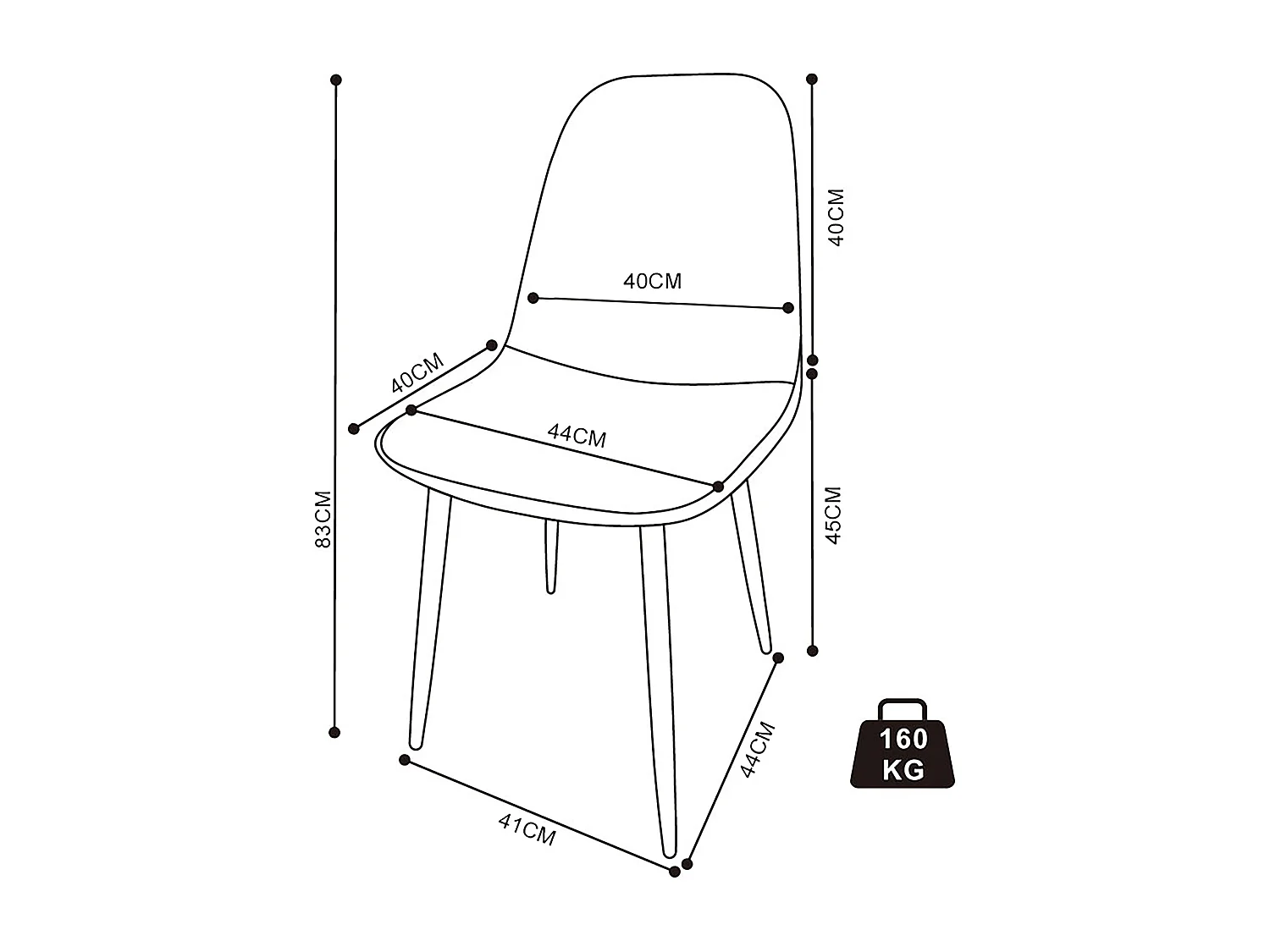 VCM 1 chaise de salle à manger scandinave chaise de cuisine rembourrée chaise de salle à manger table à manger dossier Fiolo (gris clair)