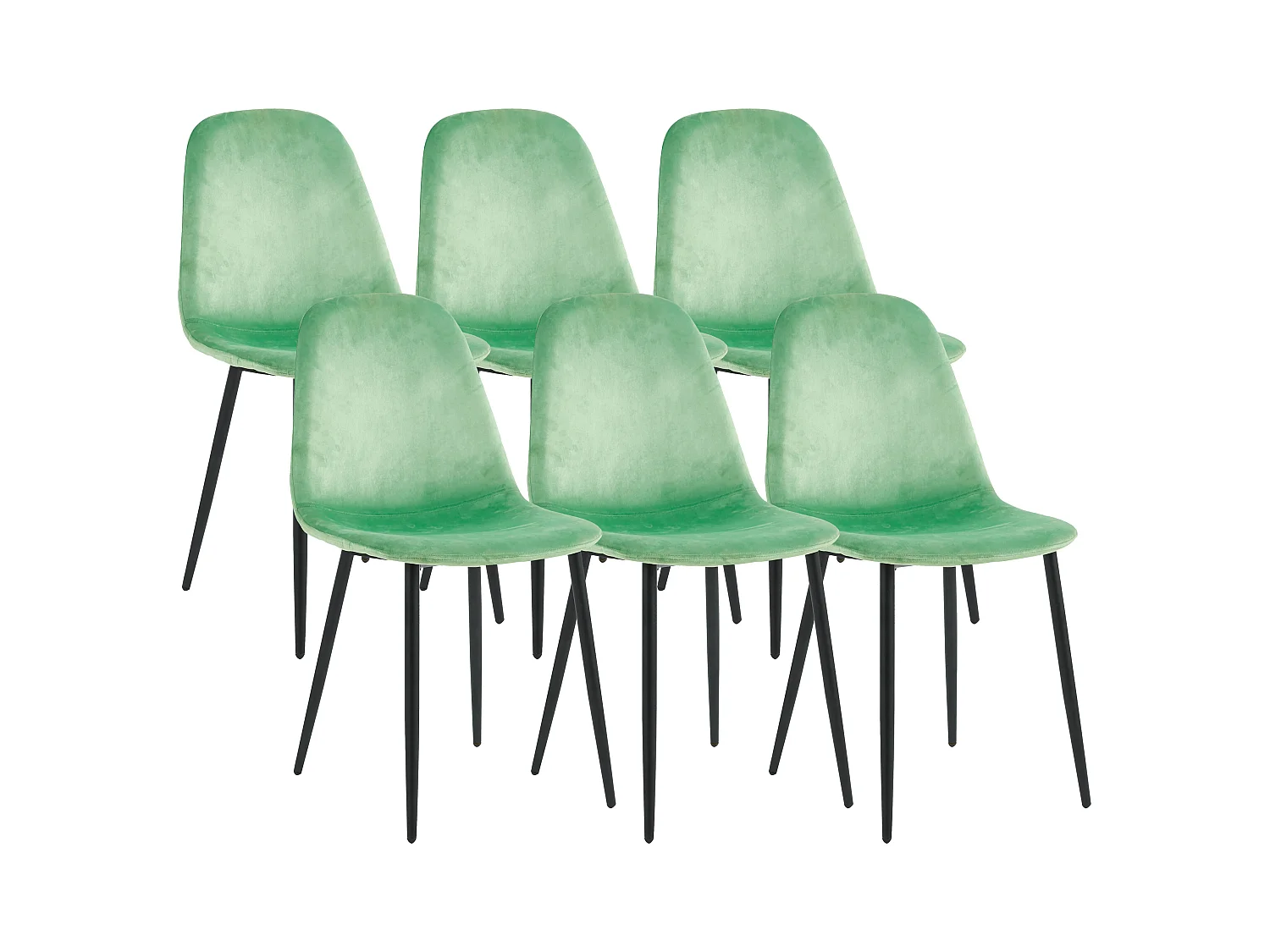 VCM 6 chaises de salle à manger scandinave chaise de cuisine rembourrée chaises salle à manger table à manger dossier Fiolo (menthe)