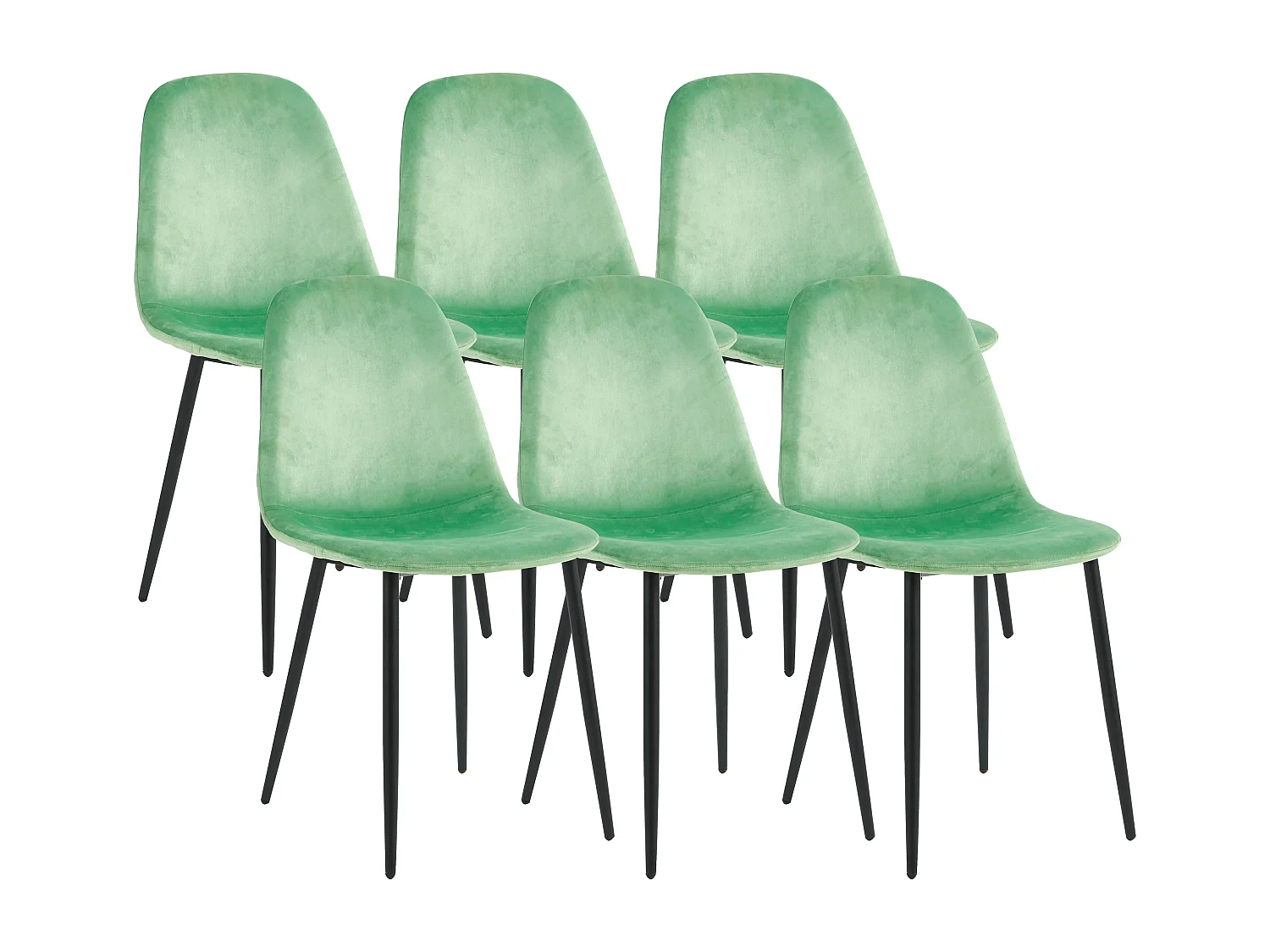 VCM 6 chaises de salle à manger scandinave chaise de cuisine rembourrée chaises salle à manger table à manger dossier Fiolo (menthe)