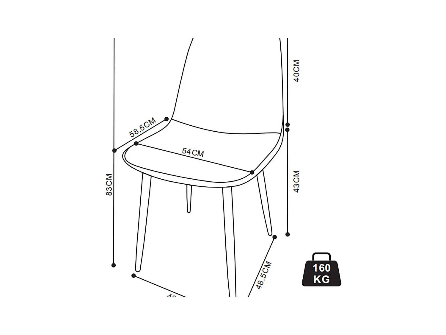 VCM 1 chaise de salle à manger scandinave chaise de cuisine rembourrée chaise de salle à manger table à manger dossier Fiolo (Mint)