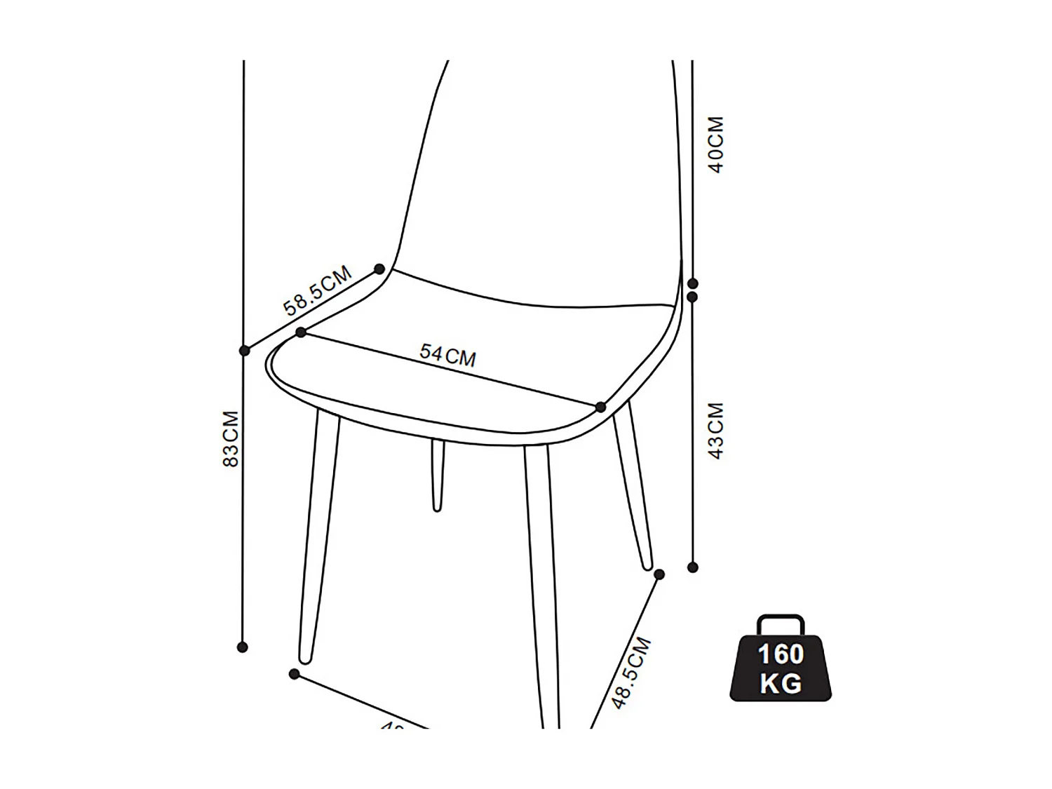 VCM 1 chaise de salle à manger scandinave chaise de cuisine rembourrée chaise de salle à manger table à manger dossier Fiolo (Mint)