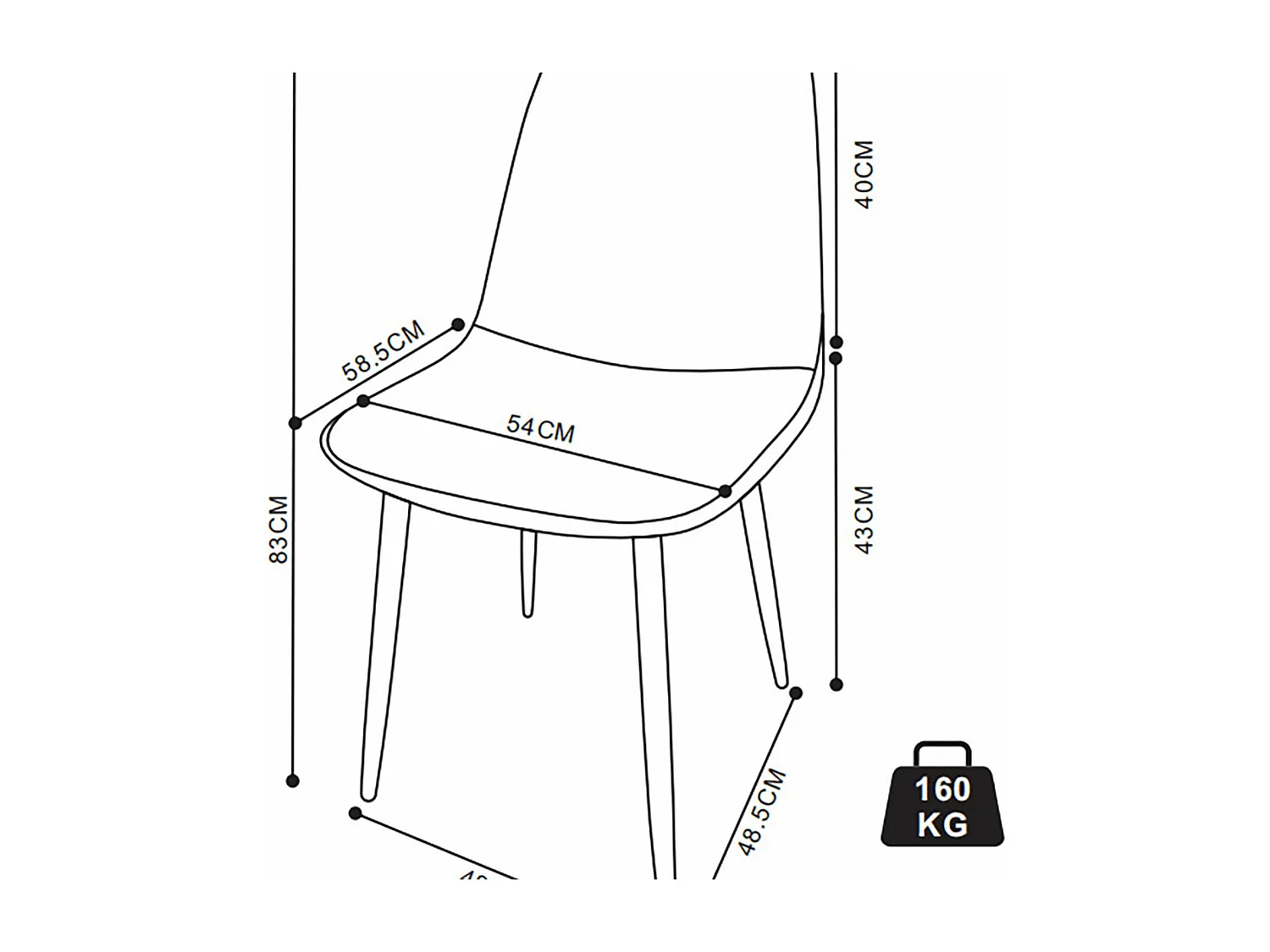 4-zits eetkamerstoelen Keukenstoelen Fiolo
