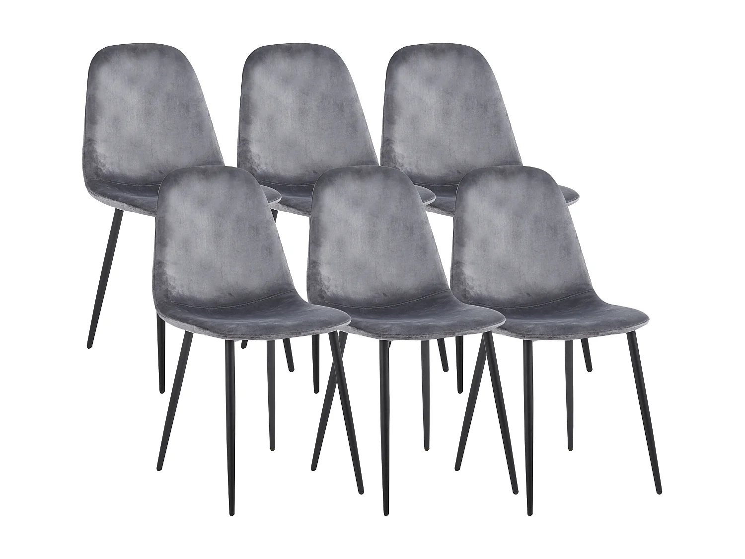 VCM 6 chaises de salle à manger scandinave chaise de cuisine rembourrée chaises salle à manger table à manger dossier Fiolo (gris clair)