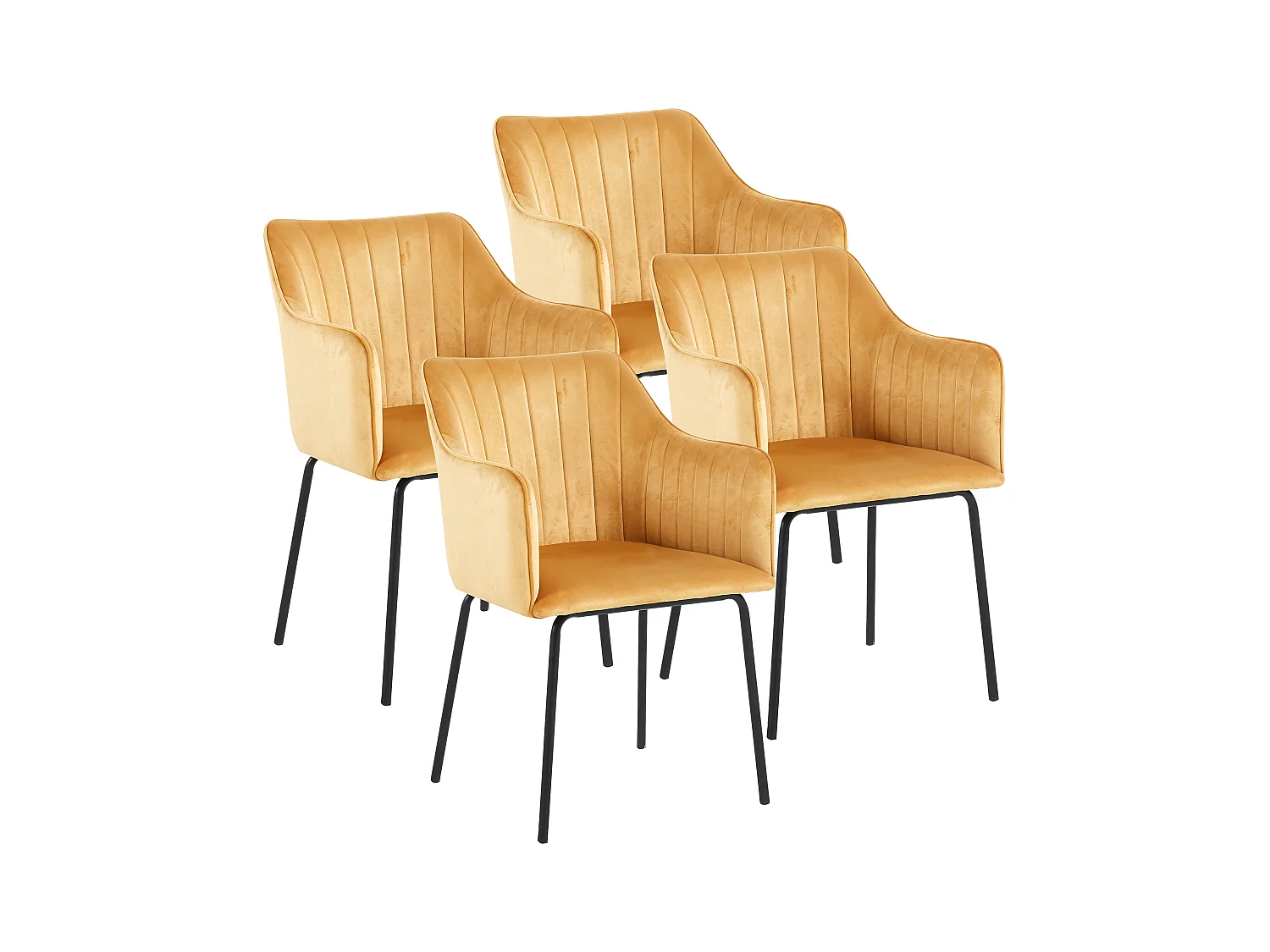 VCM 4 chaises de salle à manger chaise de cuisine scandinave rembourrée chaise de salle à manger table à manger accoudoir dossier Valia (Marron)