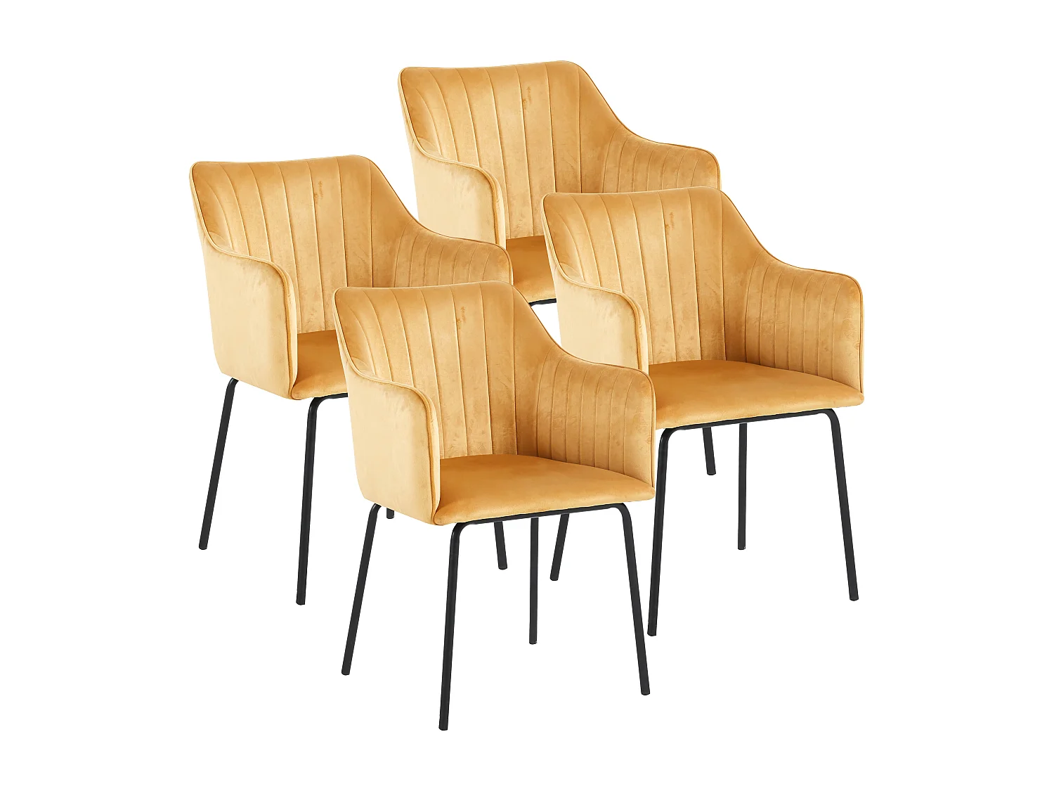 VCM 4 chaises de salle à manger chaise de cuisine scandinave rembourrée chaise de salle à manger table à manger accoudoir dossier Valia (Marron)