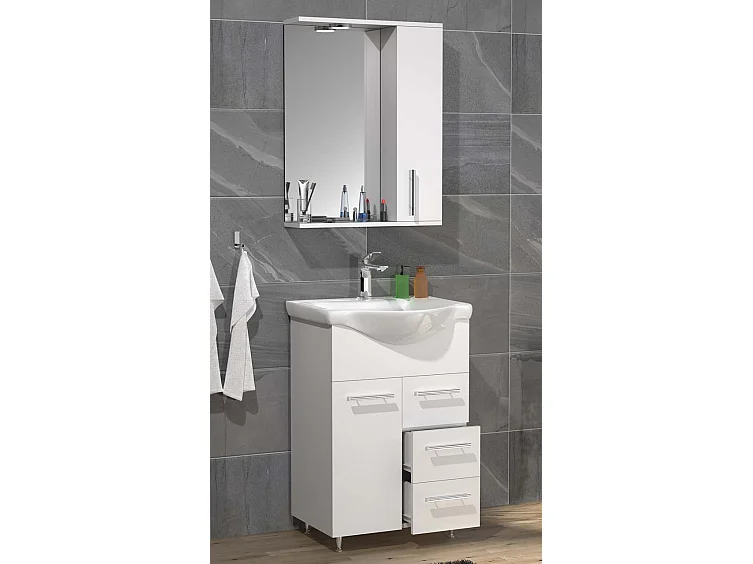 Bathroom furniture washbasin Lisalo White H. 152 x W. 55 x D. 45 cm