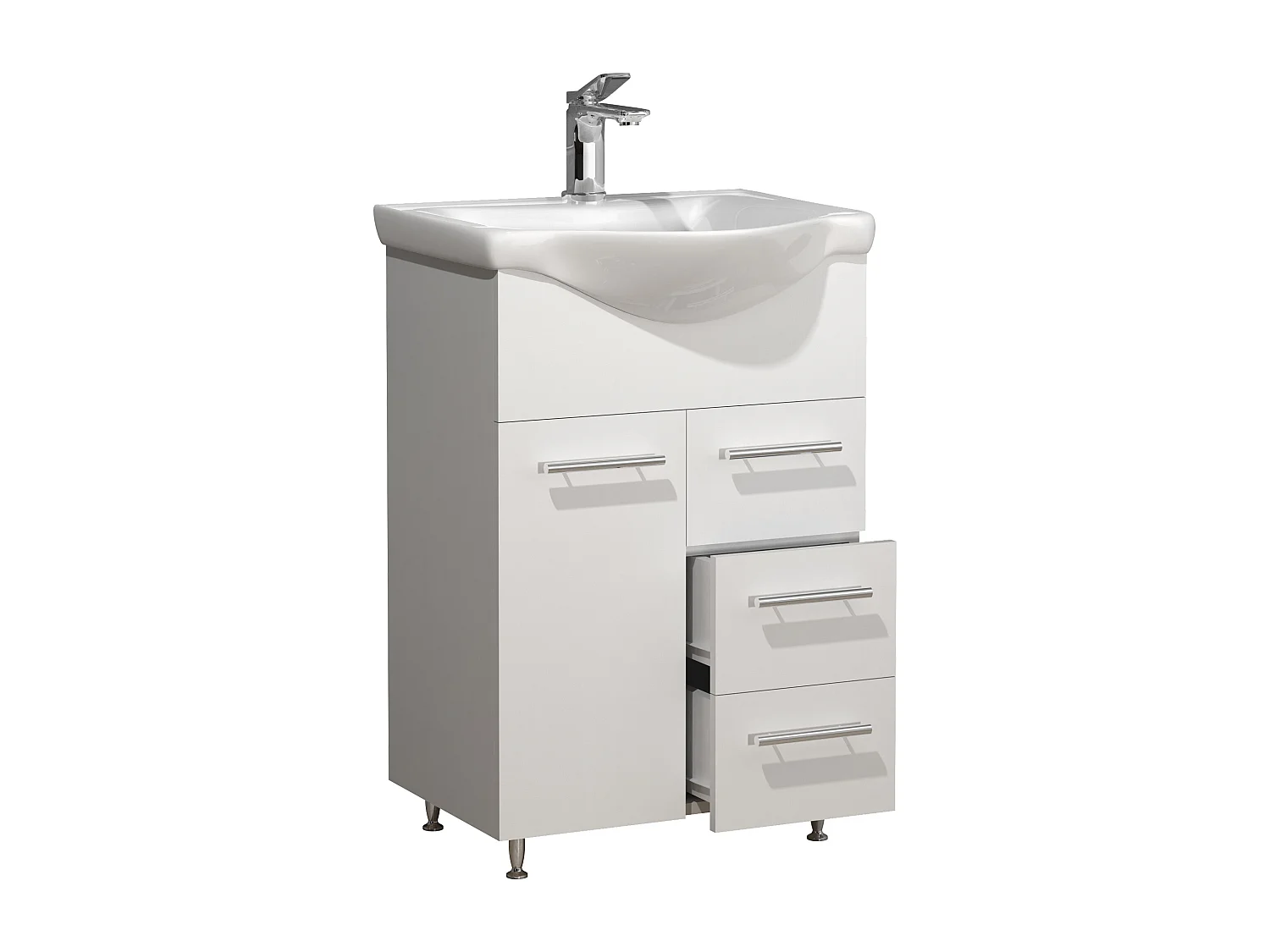 Bathroom furniture washbasin Lisalo White H. 81 x W. 55 x D. 45 cm