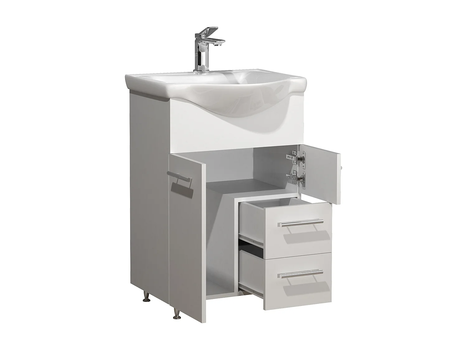 Bathroom furniture washbasin Lisalo White H. 81 x W. 55 x D. 45 cm