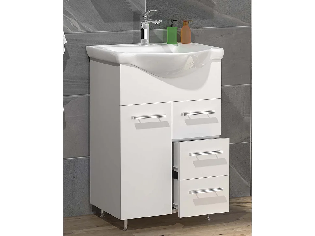 Bathroom furniture washbasin Lisalo White H. 81 x W. 55 x D. 45 cm