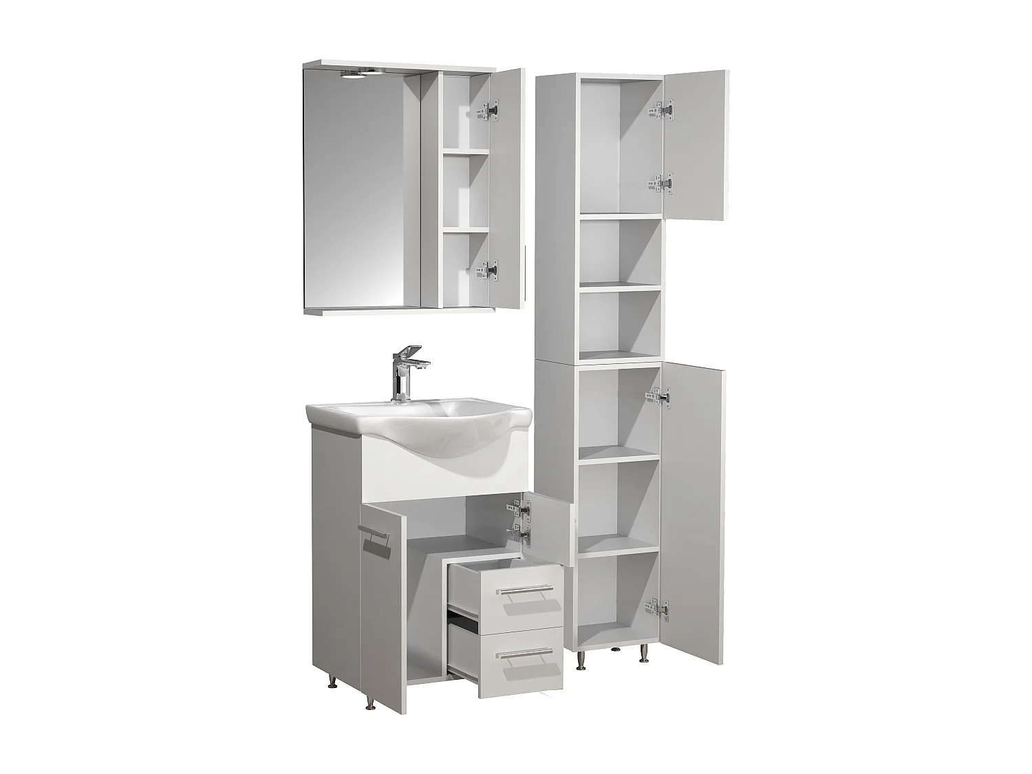 Bathroom furniture washbasin Lisalo White H. 170 x W. 85 x D. 45 cm
