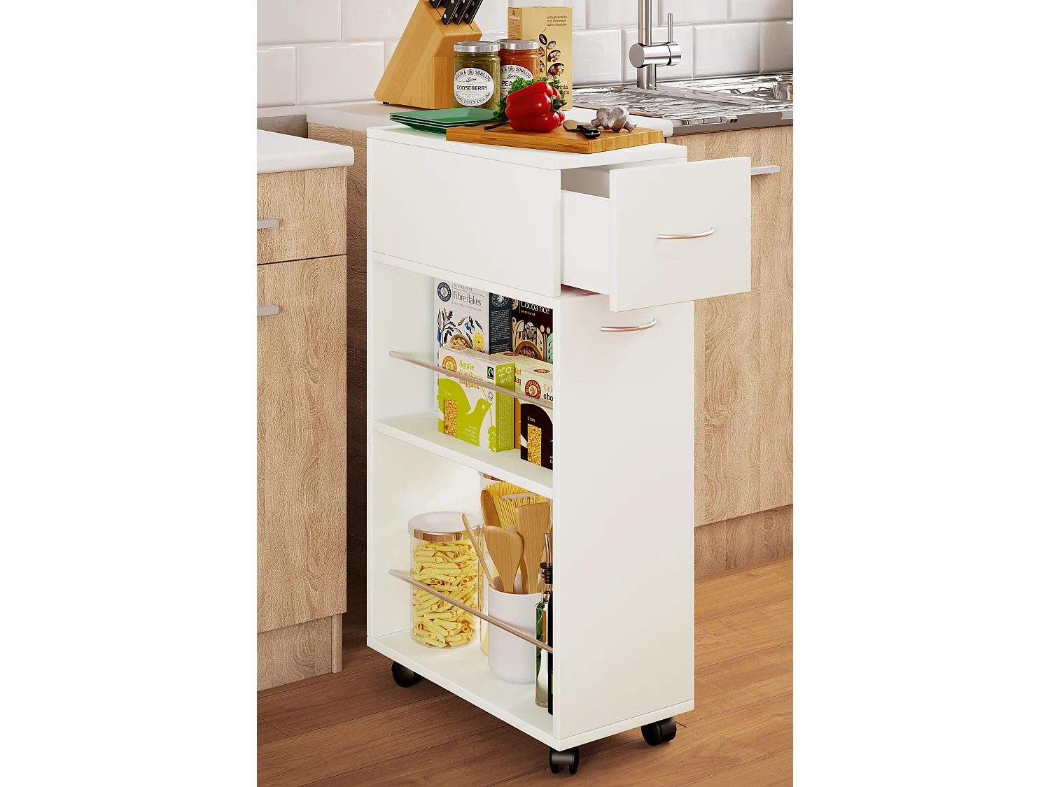 Carrello da cucina Sevierwagen Tusal cassetto