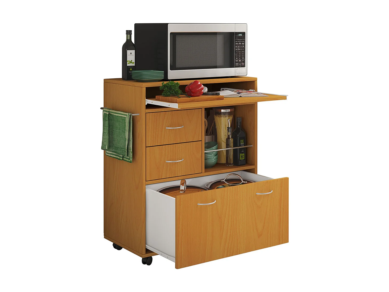 Mobiliário de cozinha servindo carrinho Kicha Livro A. 86 x L. 70 x P. 40 cm