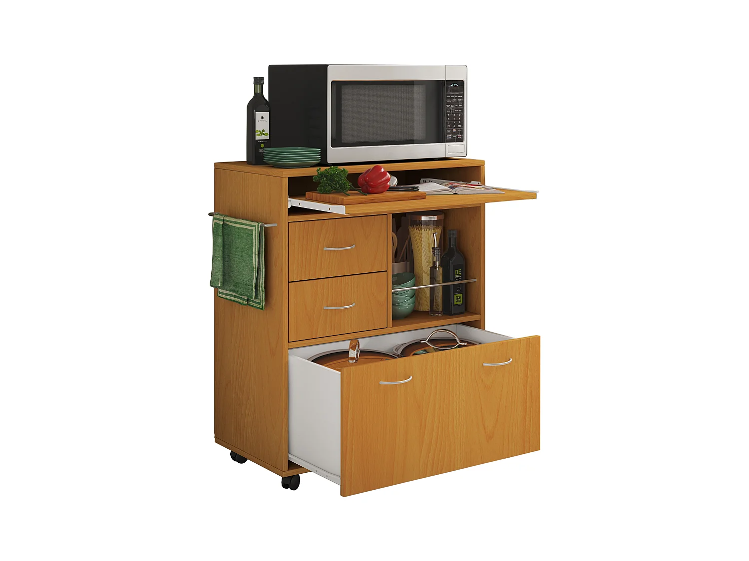 Kitchen furniture serving trolley Kicha Book H. 86 x W. 70 x D. 40 cm