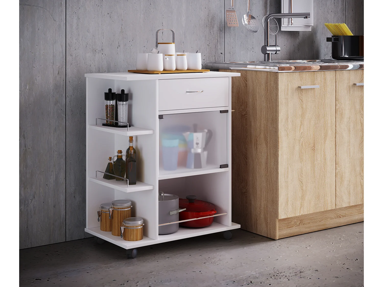 Wózek kuchenny serwujący wózek Rolls Pocis