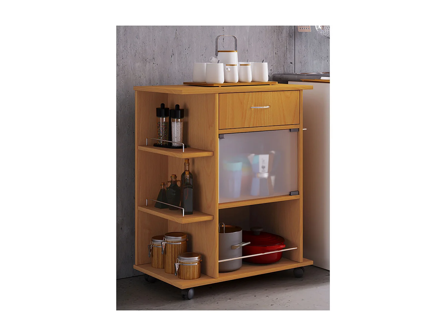 Mobiliário de cozinha servindo carrinho Pocis Livro A. 80 x L. 65 x P. 39 cm