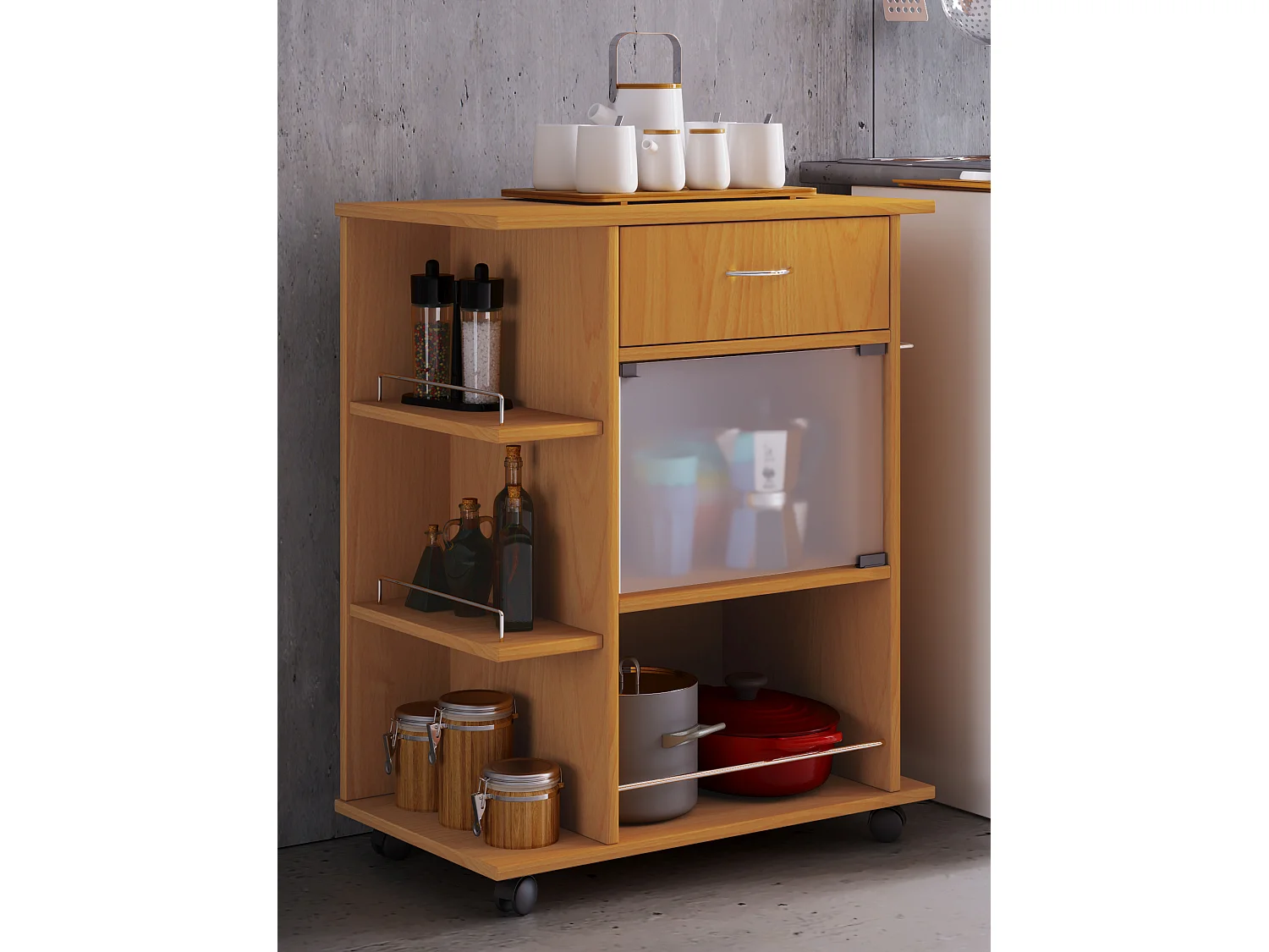 Mobiliário de cozinha servindo carrinho Pocis Livro A. 80 x L. 65 x P. 39 cm