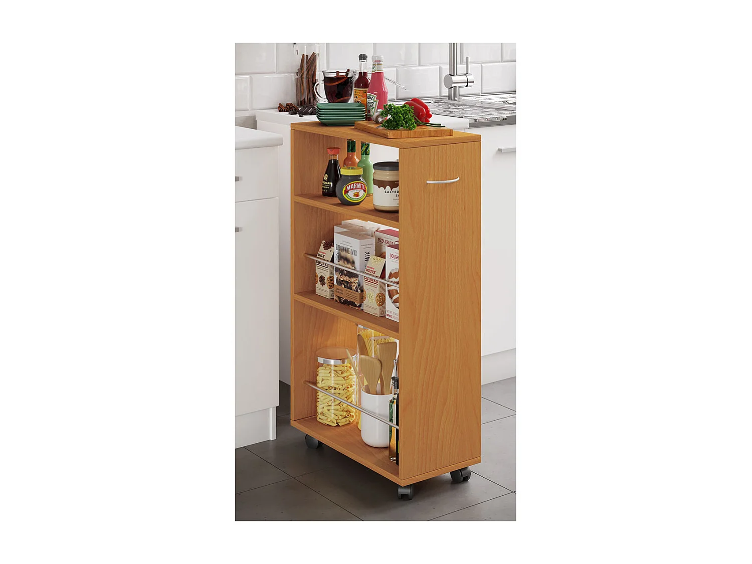 Kitchen furniture serving trolley Tusal Book H. 85 x W. 25 x D. 50 cm