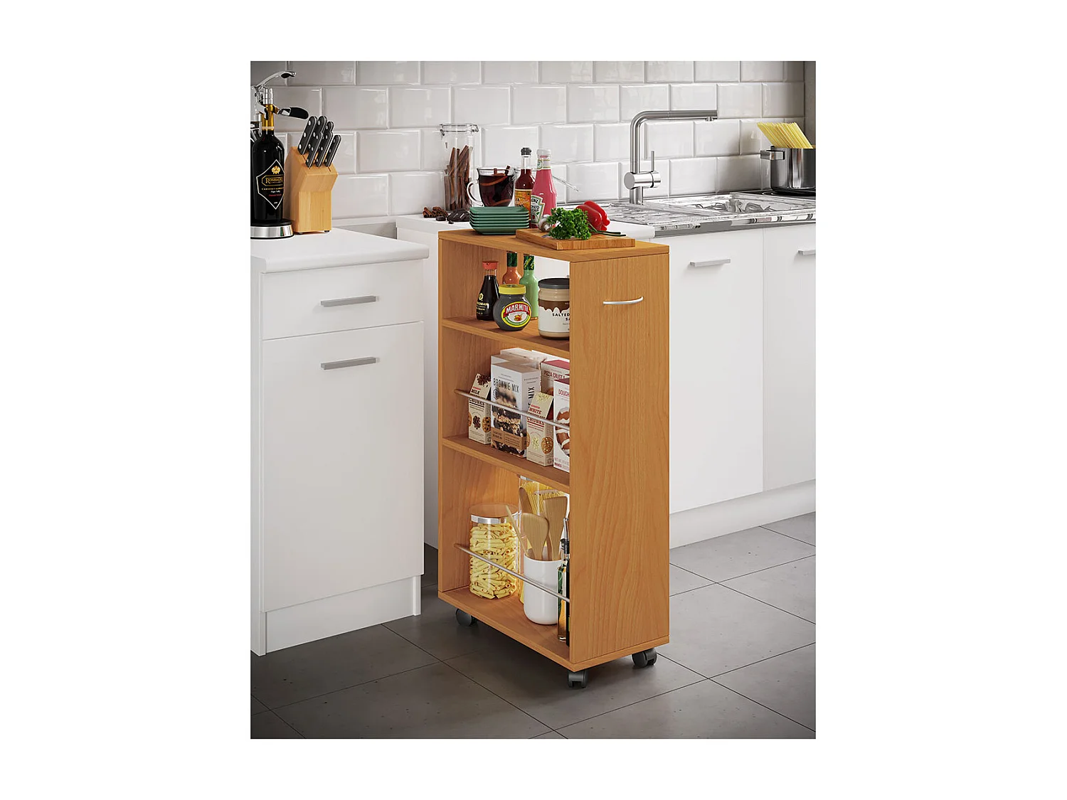 Kitchen furniture serving trolley Tusal Book H. 85 x W. 25 x D. 50 cm