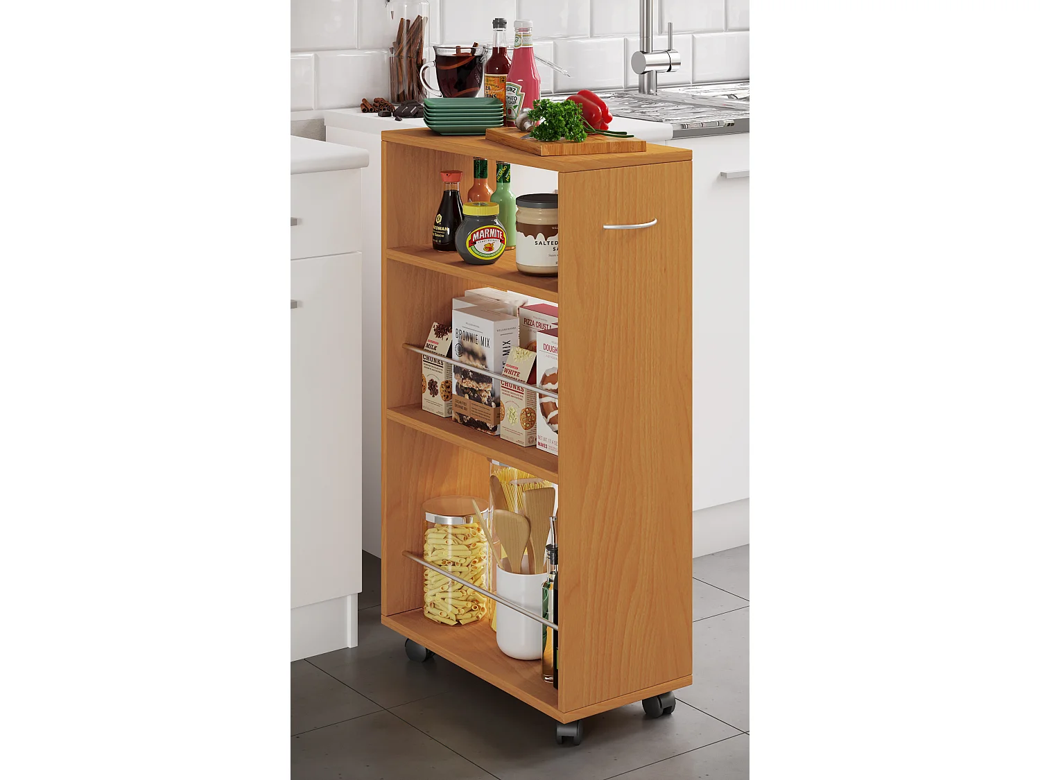 Kitchen furniture serving trolley Tusal Book H. 85 x W. 25 x D. 50 cm