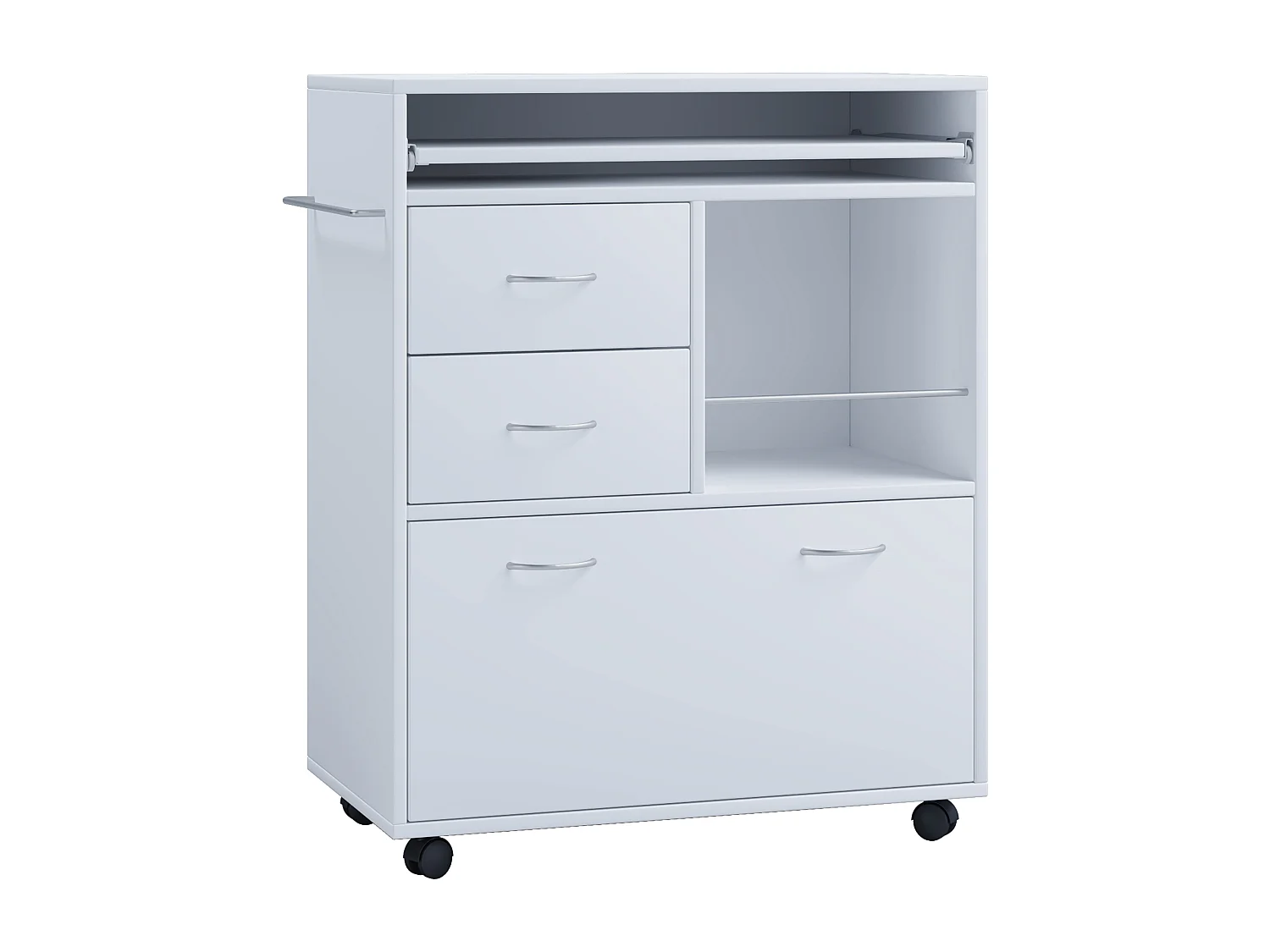 Kitchen furniture serving trolley Kicha White H. 86 x W. 70 x D. 40 cm