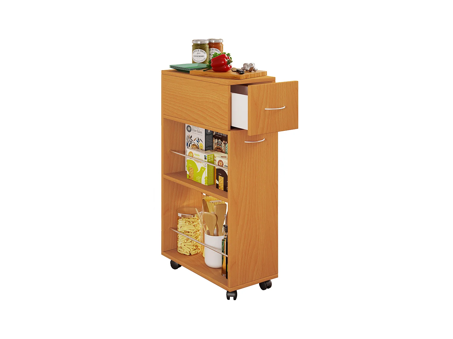 Kitchen furniture serving trolley Tusal Book H. 85 x W. 25 x D. 50 cm