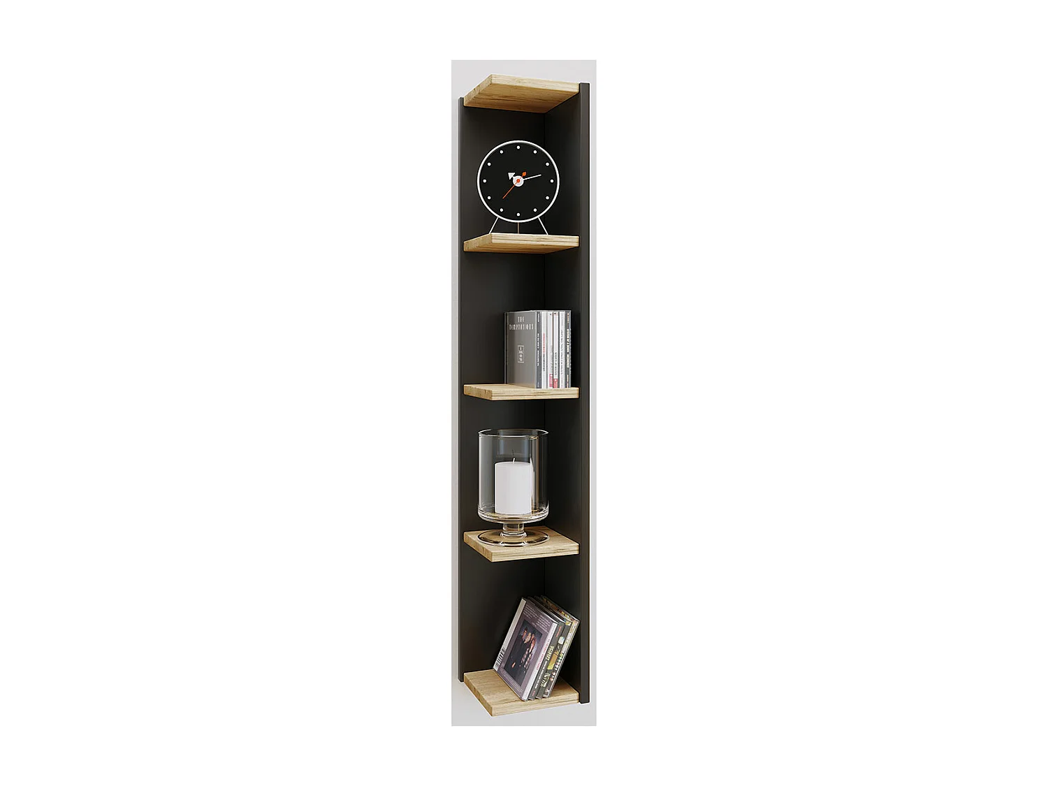 Stand Rack Honsa White / Honey oak H. 97 x W. 15 x D. 17 cm