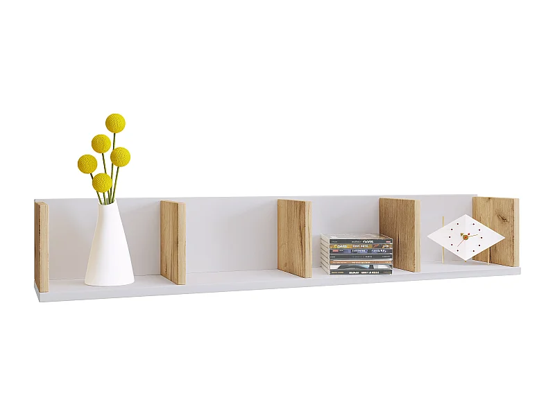 Stand Rack Honsa White / Honey oak H. 97 x W. 15 x D. 17 cm