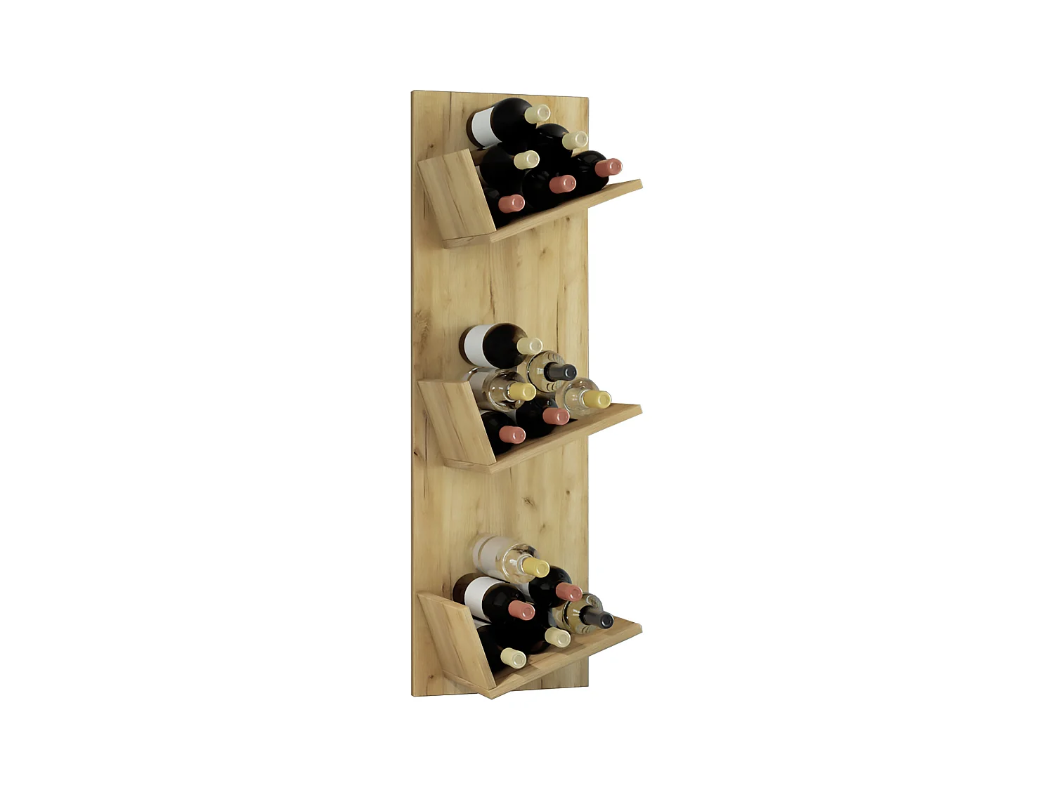 Wall Rack Vinosi Honey oak H. 106 x W. 33 x D. 26 cm