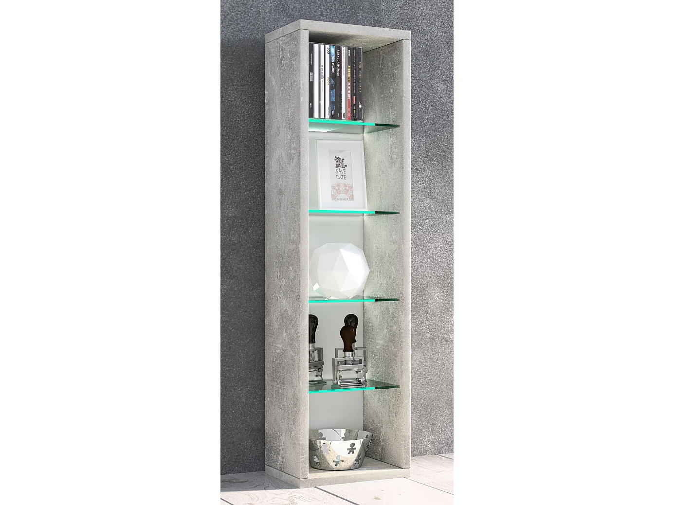 Stand Rack Rasato Concrete Optics H. 77 x W. 21 x D. 14 cm