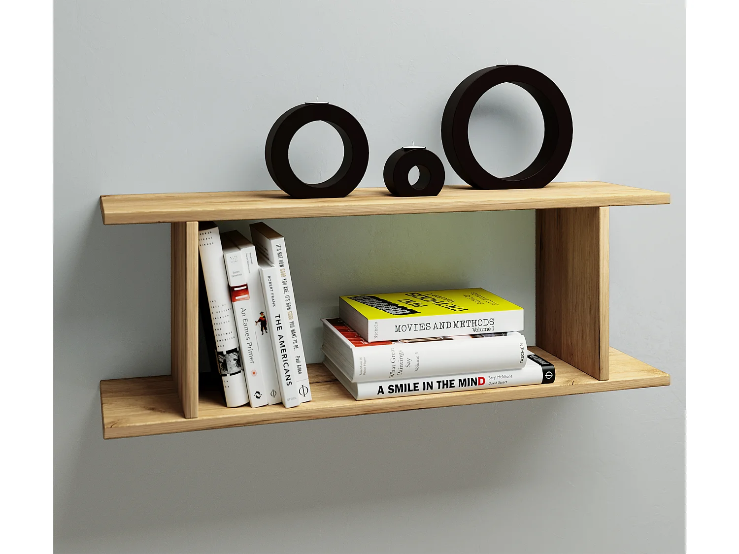 Wall Rack Sirola Honey oak H. 28 x W. 80 x D. 20 cm