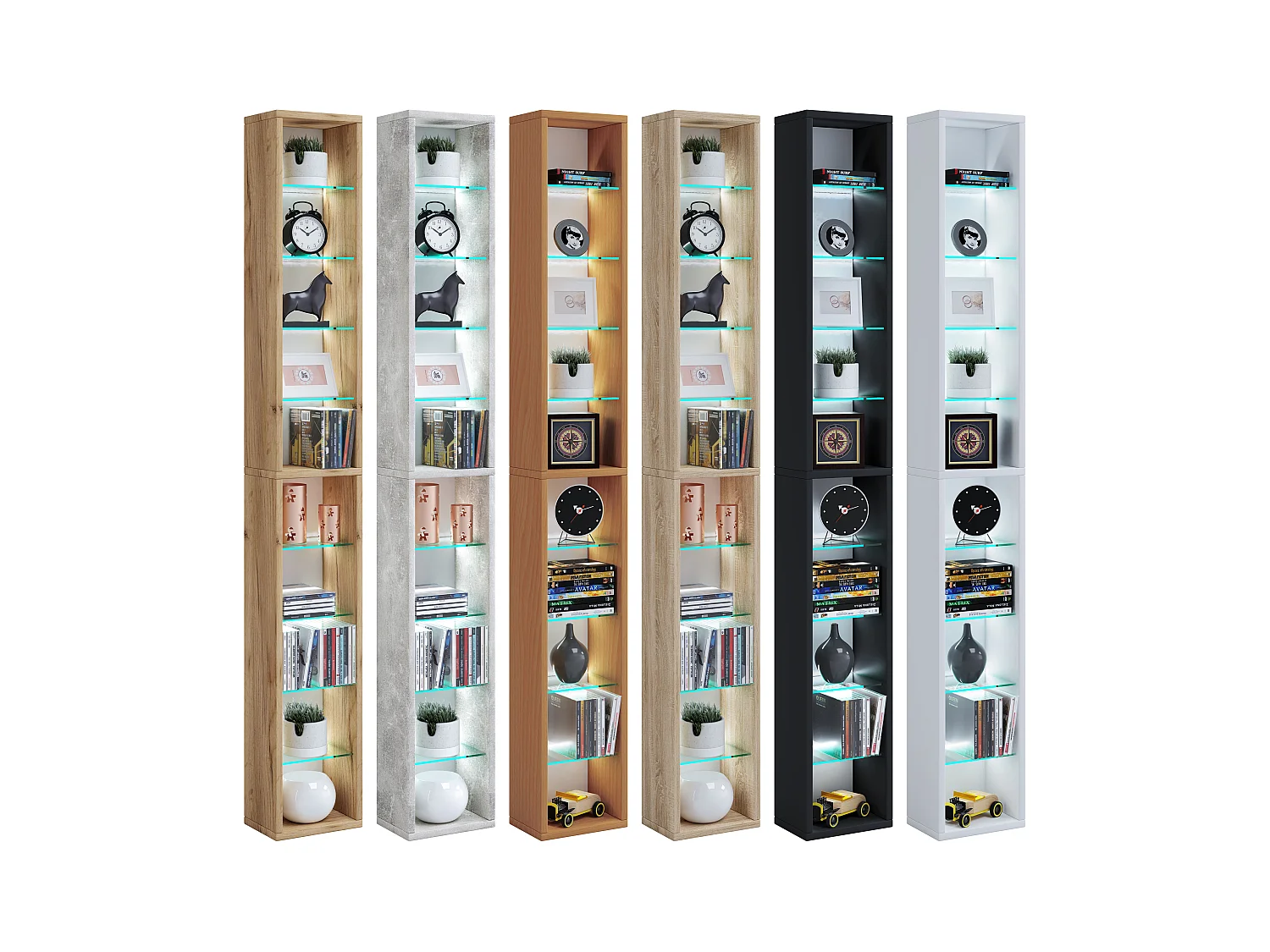 Stand Rack Rasato Honey oak H. 155 x W. 21 x D. 14 cm