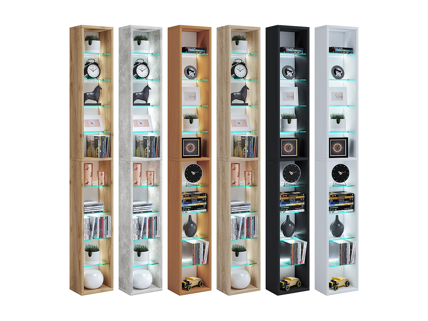 Stand Rack Rasato Honey oak H. 155 x W. 21 x D. 14 cm