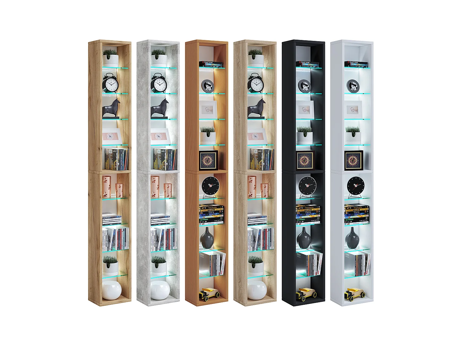 Stand Rack Rasato Concrete Optics H. 155 x W. 21 x D. 14 cm