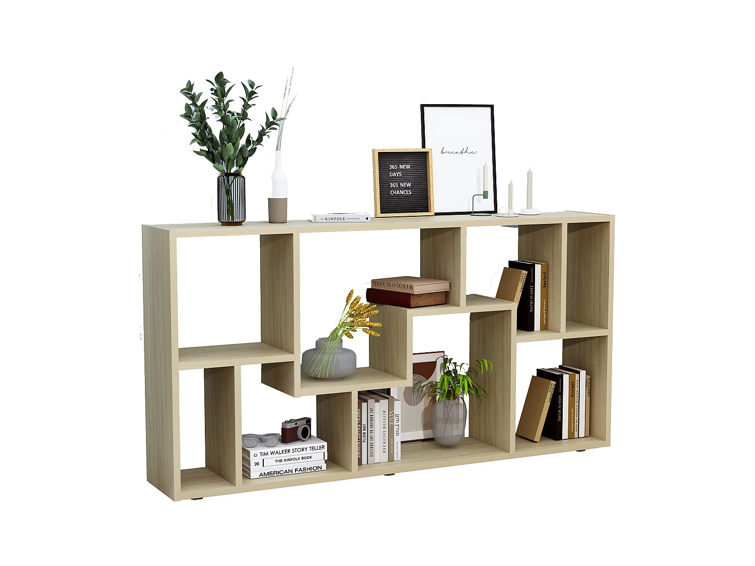 Holz Stand Regal Raumteiler Bücherregal Lanisa L