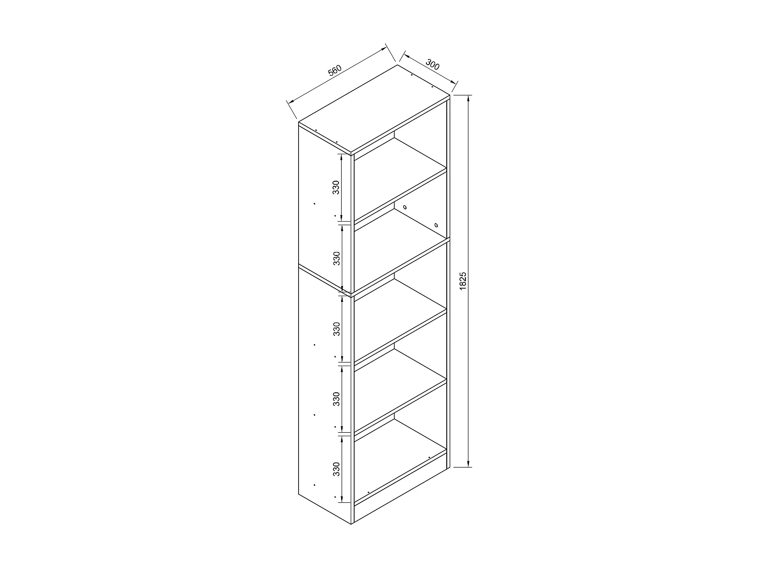 Stand Rack Dilos White H. 183 x W. 56 x D. 30 cm