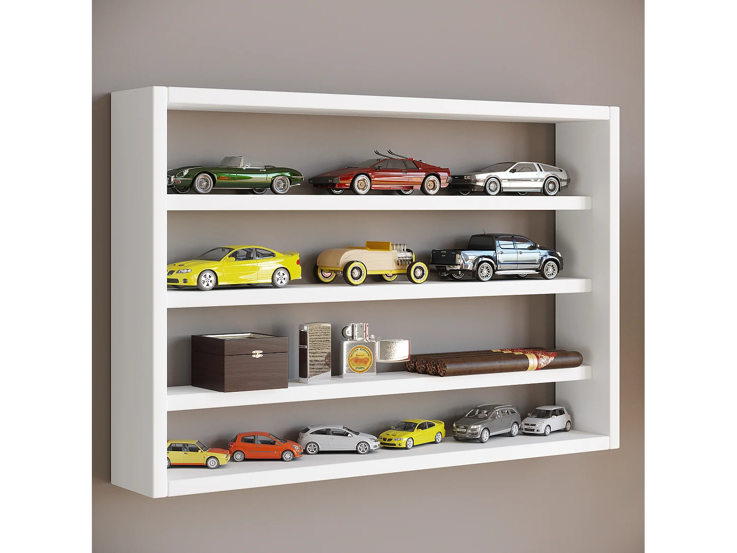 Wall display cabinet Osado White H. 40 x W. 60 x D. 10 cm