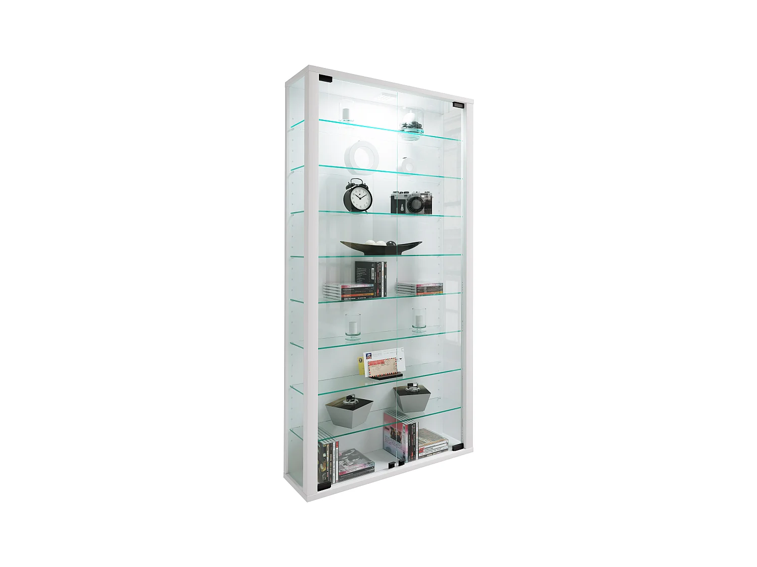 Wall display cabinet Vitrosa White H. 114 x W. 59 x D. 18 cm